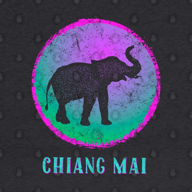 Chiang Mai Thailand Colorful Weathered Elephant by Pine Hill Goods